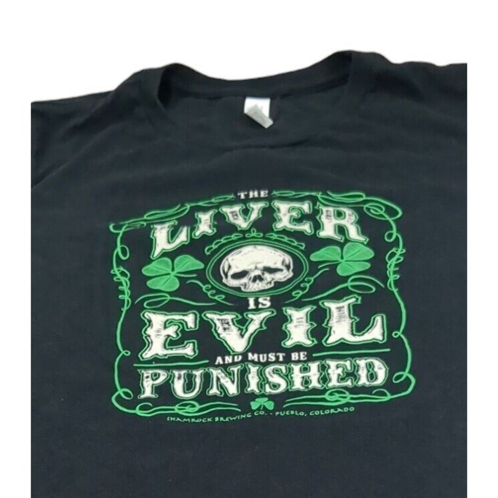 The Liver Is Evil,And Must Be Punished T-shirt 2011 Shamrock Brewing Company. XL